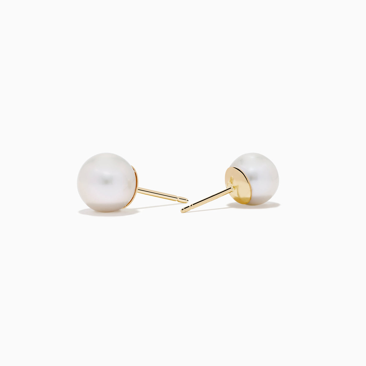 The 14K Yellow Gold Cultured Akoya Pearl Stud Earrings feature classic round pearls set on yellow gold, shown against a plain white background.