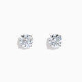 Lab Grown Diamond 4.00ct Stud Earrings in 14K White Gold, featuring round, clear stones set in classic prongs and shown against a white background.