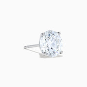 Lab Grown Diamond 4.00ct Stud Earrings in 14K White Gold, featuring round, clear stones set in classic prongs and shown against a white background.