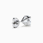 Lab Grown Diamond 4.00ct Stud Earrings in 14K White Gold, featuring round, clear stones set in classic prongs and shown against a white background.