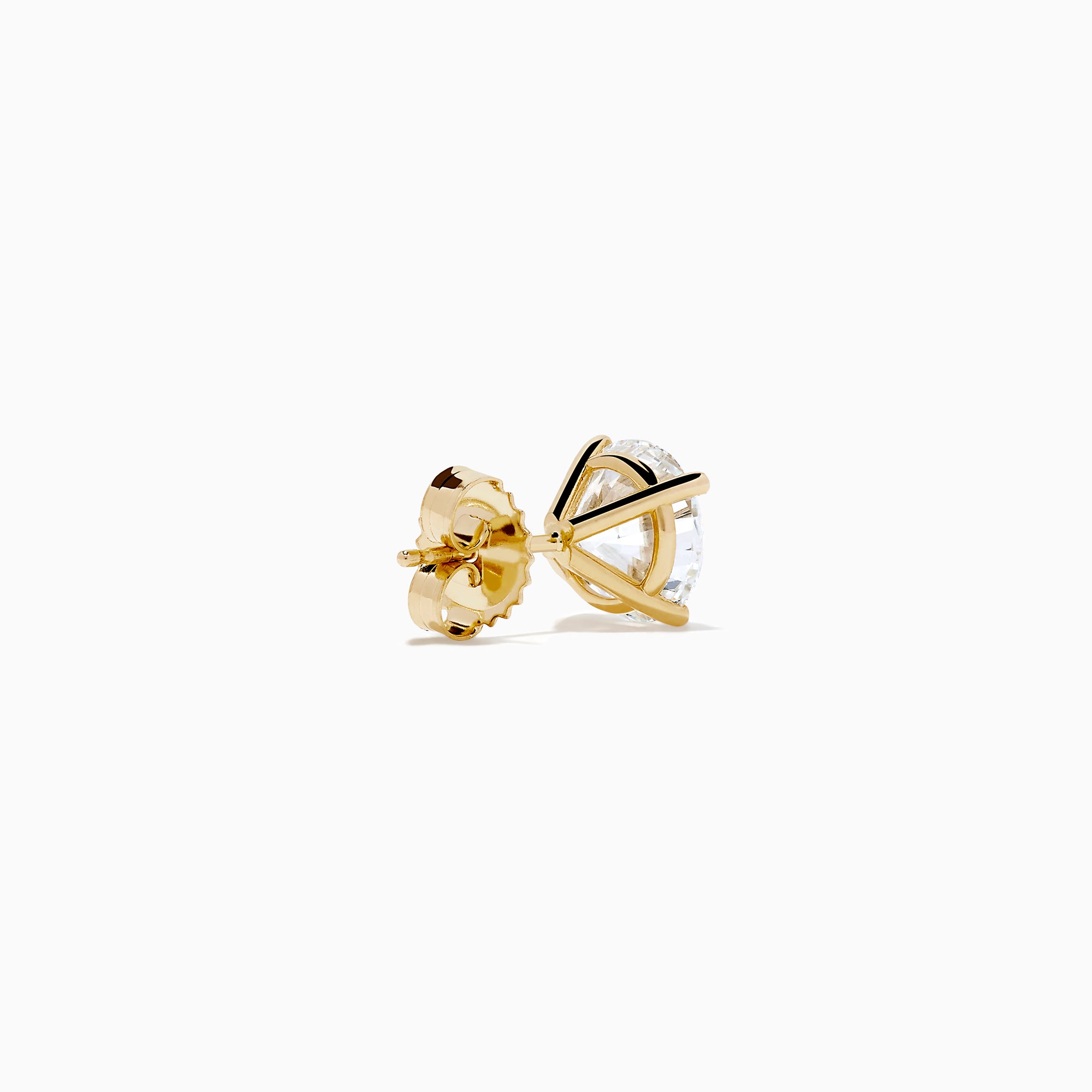 The Lab Grown Round Diamond 4.00ct Glam Stud Earrings in 14K Yellow Gold are shown with clear round diamonds set in yellow gold prongs on a plain white background.