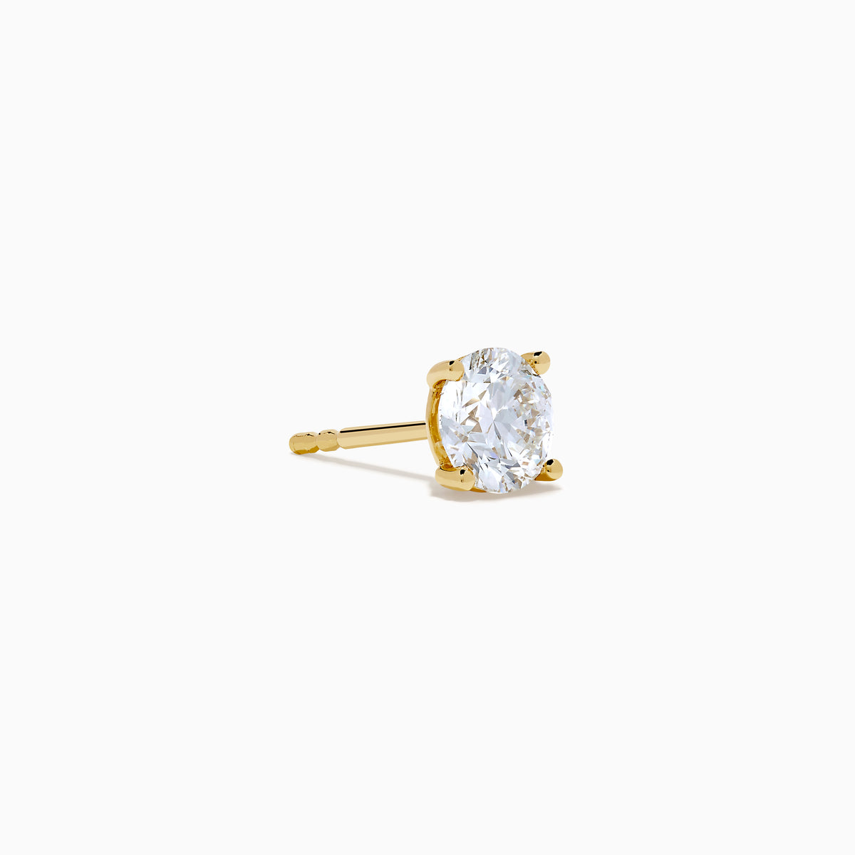 The Star Lab Grown Diamond Stud Earrings in 18K Yellow Gold feature round lab diamonds set in yellow gold prongs, shown against a plain white background.