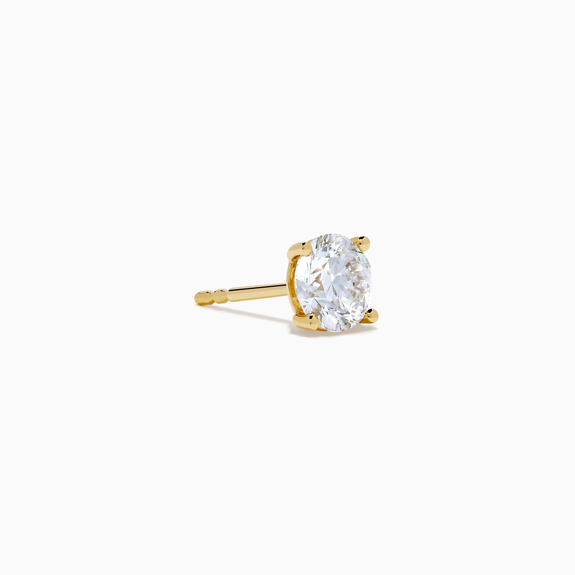 The Star Lab Grown Diamond Stud Earrings in 18K Yellow Gold feature round lab diamonds set in yellow gold prongs, shown against a plain white background.