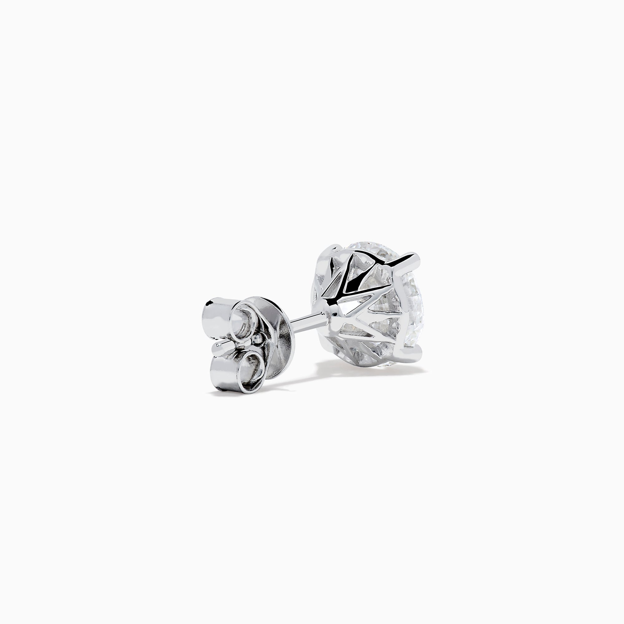 The Star Lab Grown Diamond Stud Earrings feature round, clear lab diamonds set in elegant four-prong 18K white gold settings, shown on a white background.