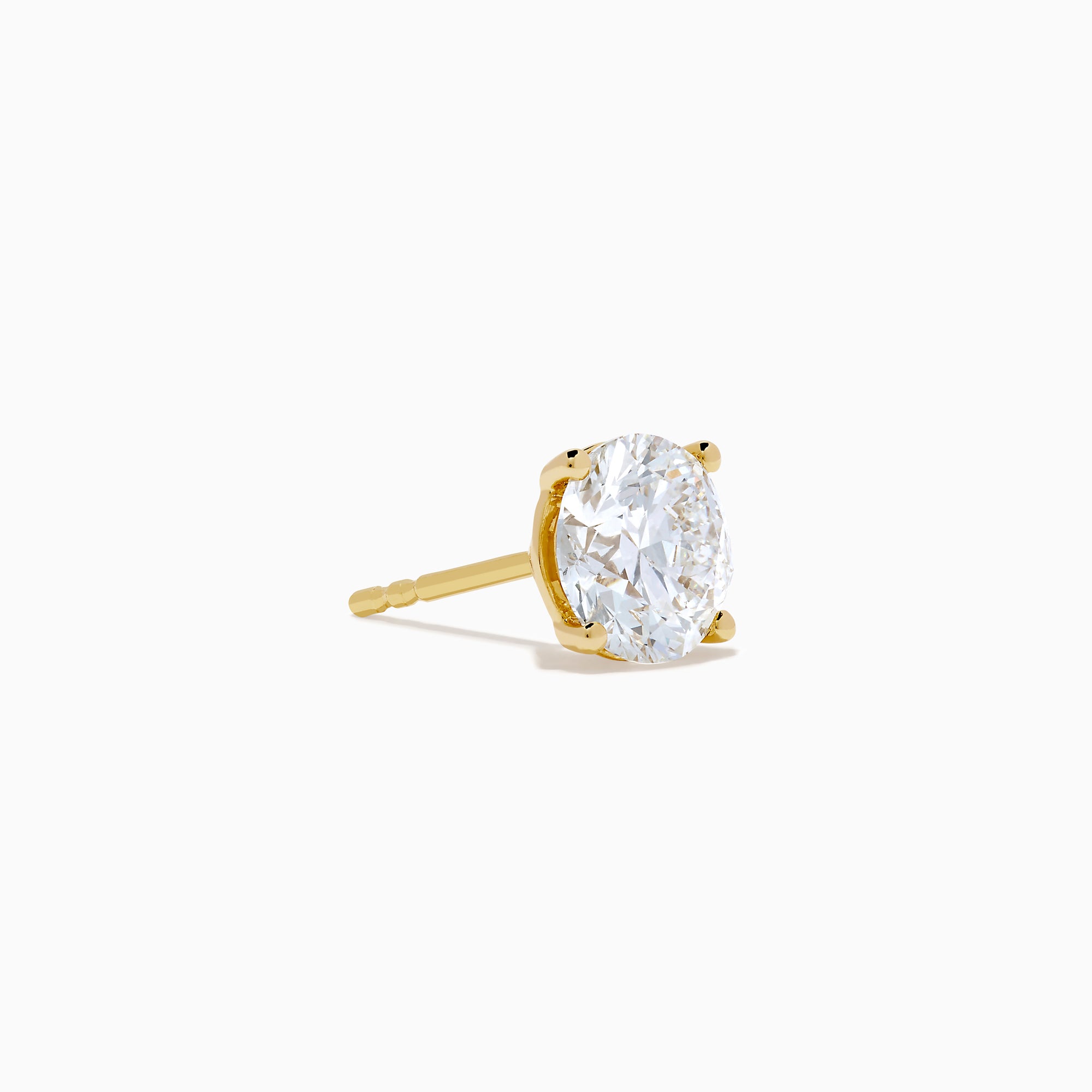 The Star Lab Grown Diamond Stud Earrings in 18K yellow gold feature round, clear lab diamonds in prong settings, shown against a white background.