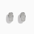 The 14K White Gold Multi Row Pave Diamond Chunky Hoop Earrings feature multiple rows of sparkling diamonds set in bold white gold hoops, shown against a white background.