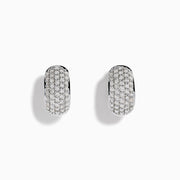 The 14K White Gold Multi Row Pave Diamond Chunky Hoop Earrings feature multiple rows of sparkling diamonds set in bold white gold hoops, shown against a white background.