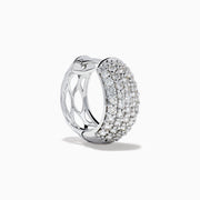 The 14K White Gold Multi Row Pave Diamond Chunky Hoop Earrings feature multiple rows of sparkling diamonds set in bold white gold hoops, shown against a white background.