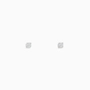 A pair of 14K White Gold Diamond Solitaire Stud Earrings, 0.15 TCW, featuring small round diamonds in a simple prong setting, displayed on a plain white background.