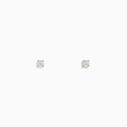 A pair of 14K Yellow Gold Diamond Solitaire Stud Earrings, 0.15 TCW, featuring small round diamonds in classic prong settings, displayed on a plain white background.