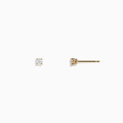 A pair of 14K Yellow Gold Diamond Solitaire Stud Earrings, 0.15 TCW, featuring small round diamonds in classic prong settings, displayed on a plain white background.