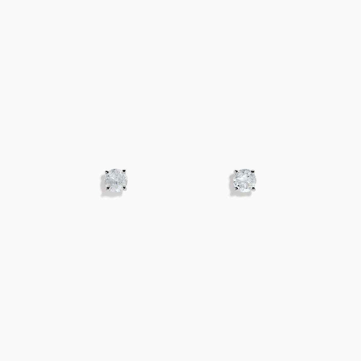 The 14K White Gold Diamond Solitaire Stud Earrings, 0.25 TCW, feature small round diamonds in a classic prong setting, displayed on a plain white background.