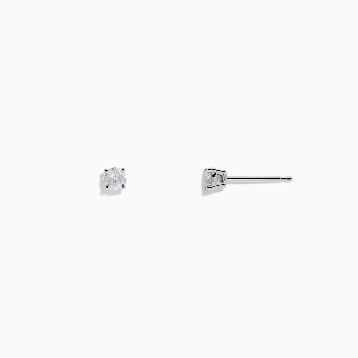 The 14K White Gold Diamond Solitaire Stud Earrings, 0.25 TCW, feature small round diamonds in a classic prong setting, displayed on a plain white background.