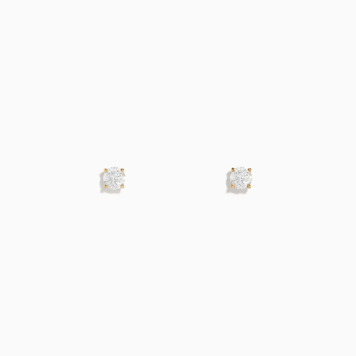 A pair of 14K Yellow Gold Diamond Solitaire Stud Earrings, 0.25 TCW, shown against a plain white background.