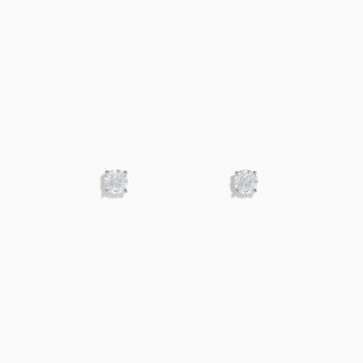A pair of 14K White Gold Diamond Solitaire Stud Earrings, 0.33 TCW, featuring a classic four-prong setting, displayed on a plain white background.