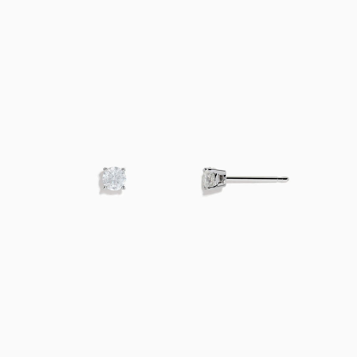 A pair of 14K White Gold Diamond Solitaire Stud Earrings, 0.33 TCW, featuring a classic four-prong setting, displayed on a plain white background.