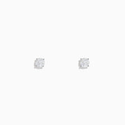 14K White Gold Diamond Solitaire Stud Earrings, 0.50 TCW—elegant prong-set round diamond studs on a white gold setting.