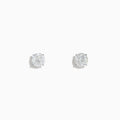 The 14K White Gold 1.18ct Brilliant Round Diamond Solitaire Stud Earrings feature sparkling diamonds in classic prong settings, showcased on a simple white background.