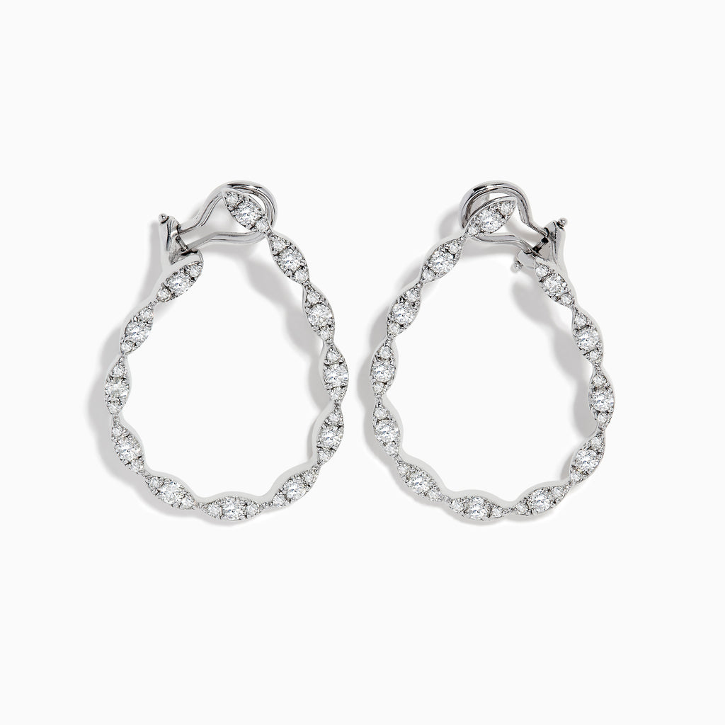 Effy Pave Classica 14K White Gold Diamond Earrings