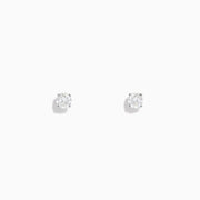 The 14K White Gold Diamond Solitaire Stud Earrings, 0.50 TCW, are shown against a plain white background.