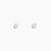 The 14K Yellow Gold Diamond Solitaire Stud Earrings 0.50 TCW feature small, round diamonds in yellow gold prongs, shown against a plain white background.