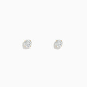 A pair of 14K Yellow Gold Diamond Solitaire Stud Earrings (0.75 TCW) are displayed against a white background.
