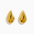 The 14K Yellow Gold Drop Earrings feature shiny, polished teardrop shapes and are displayed against a white background.