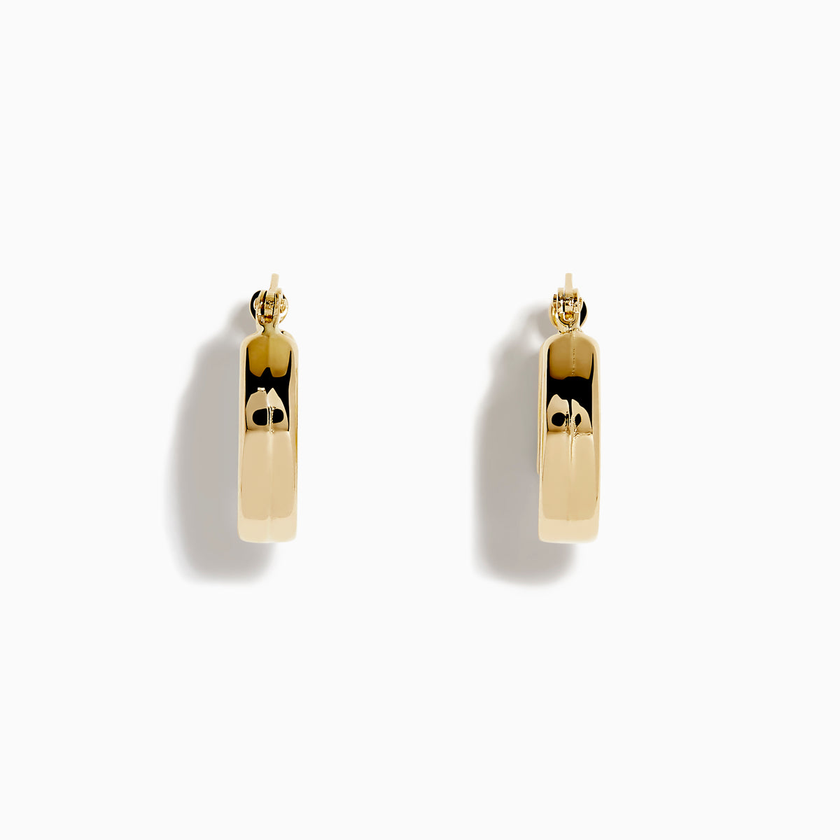 The 14K Yellow Gold Chunky Round Hoop Earrings feature a shiny, polished finish and are displayed on a white background.