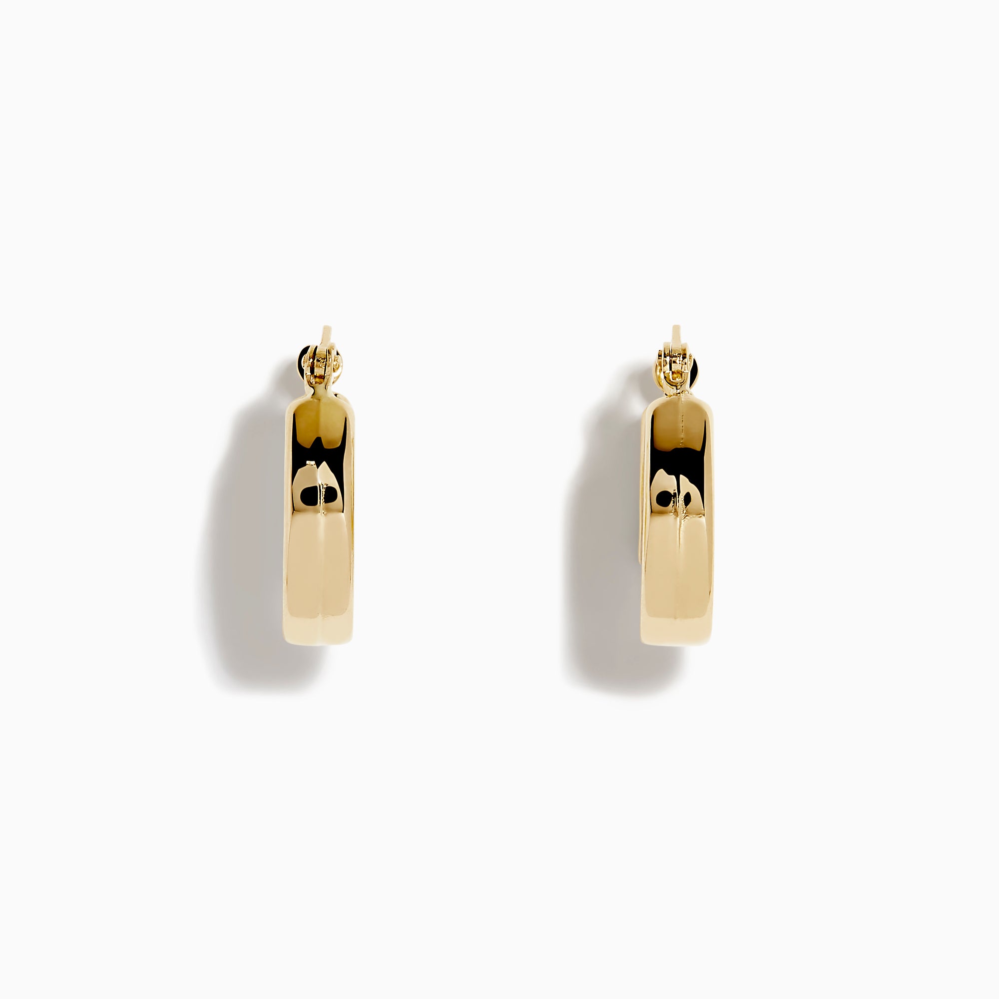 The 14K Yellow Gold Chunky Round Hoop Earrings feature a shiny, polished finish and are displayed on a white background.