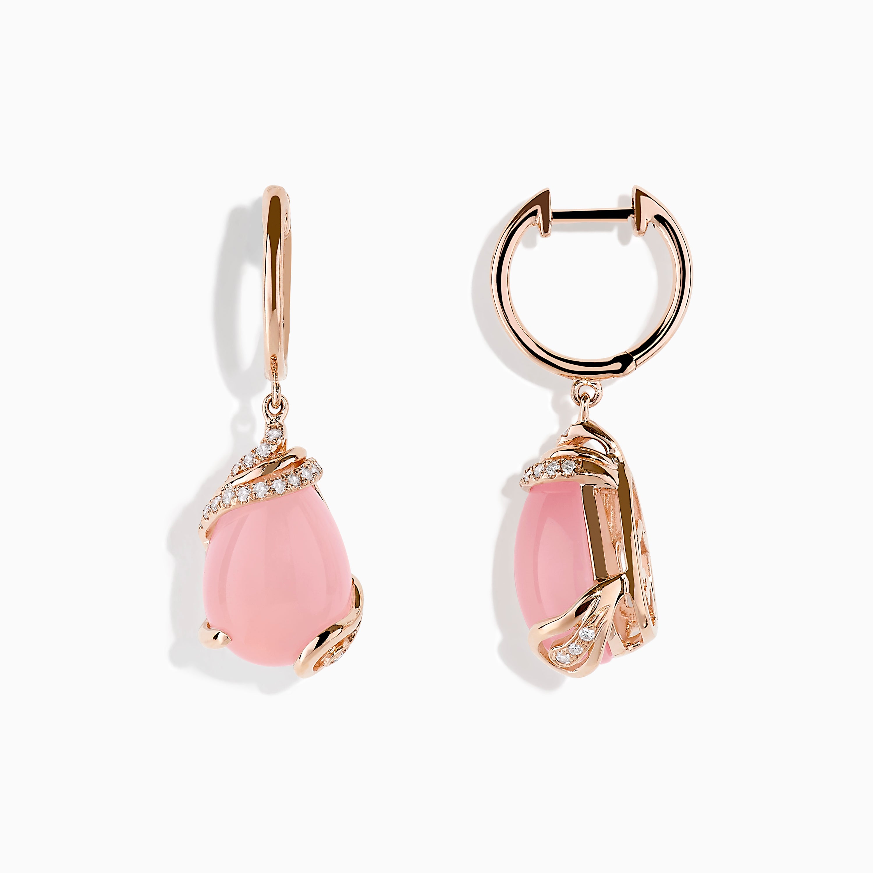 Champagne and Rose Gold Teardrop Gem Hoop Earrings | Bridesmaid Earrin –  The Gem Co.