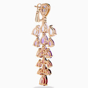 14K Rose Gold Multi Gemstone and Diamond Ombré Chandelier Earrings