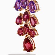 14K Rose Gold Multi Gemstone and Diamond Ombré Chandelier Earrings