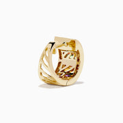14K Yellow Gold Multi Gemstone and Diamond Huggie Earrings