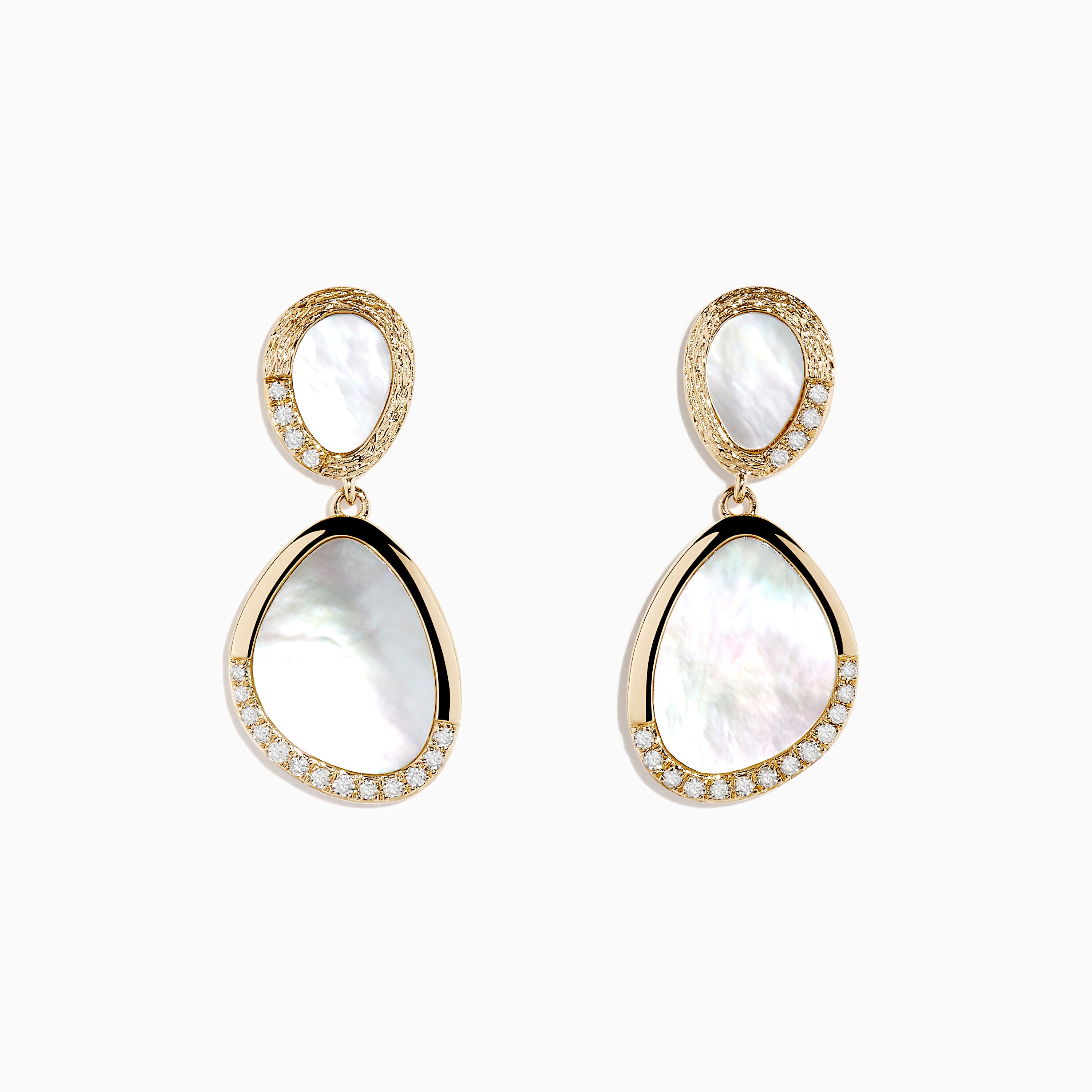 Effy 14K Yellow Gold Mother of Pearl and Diamond Drop Earrings