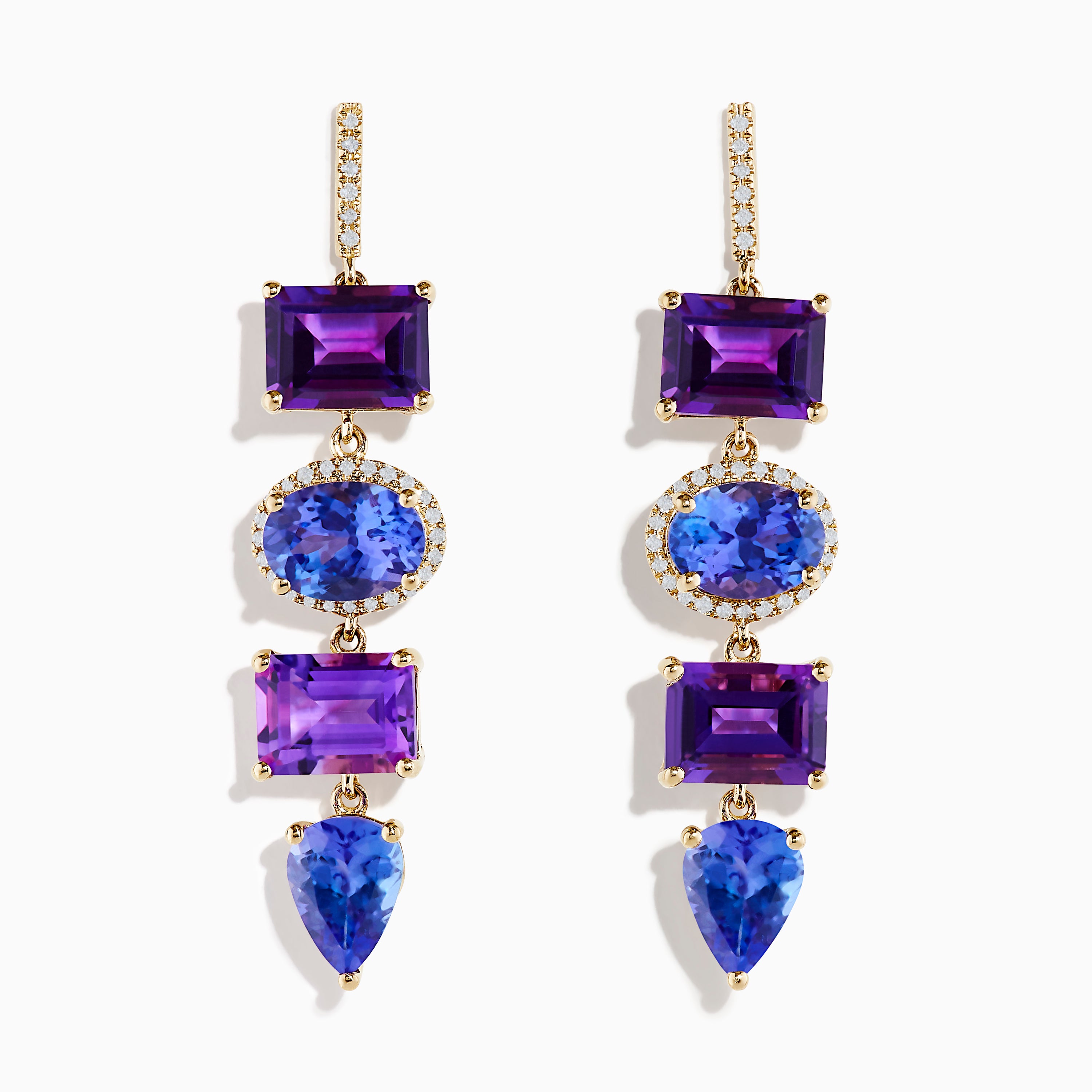 『Everlasting 』 #everlasting 14K Gold Tanzanite, Purple Amethyst and Diamond Drop