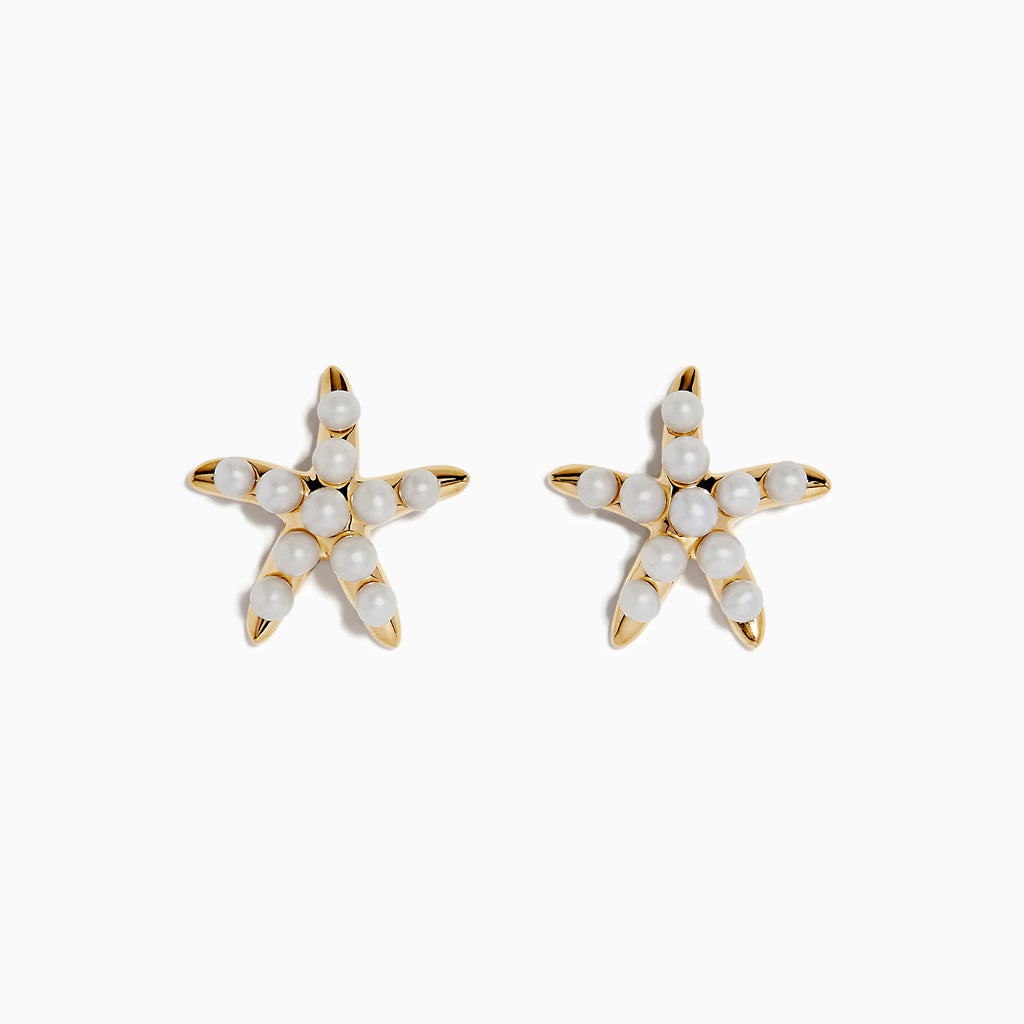 Effy 14K Yellow Gold Fresh Water Pearl Starfish Stud Earrings