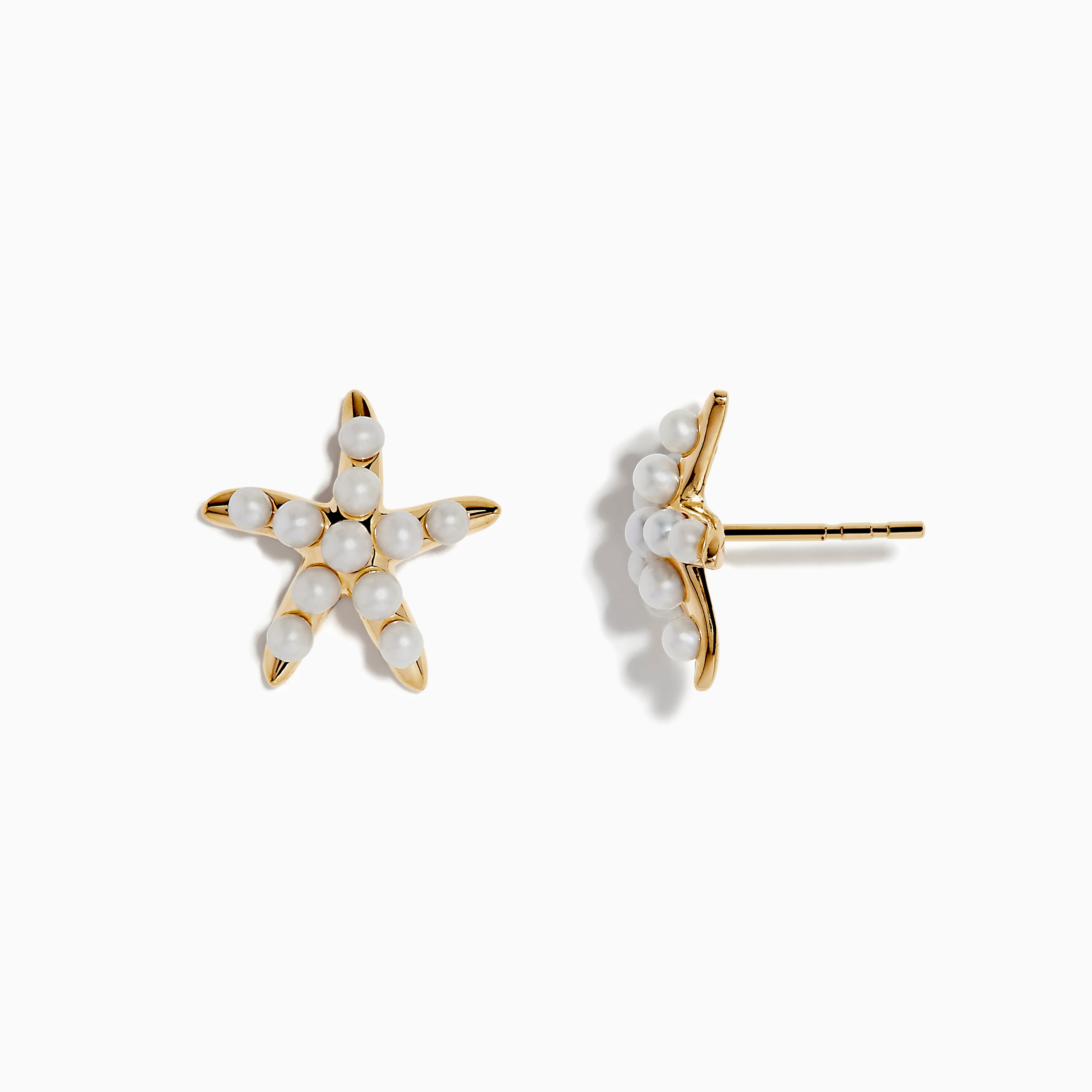 Effy 14K Yellow Gold Fresh Water Pearl Starfish Stud Earrings