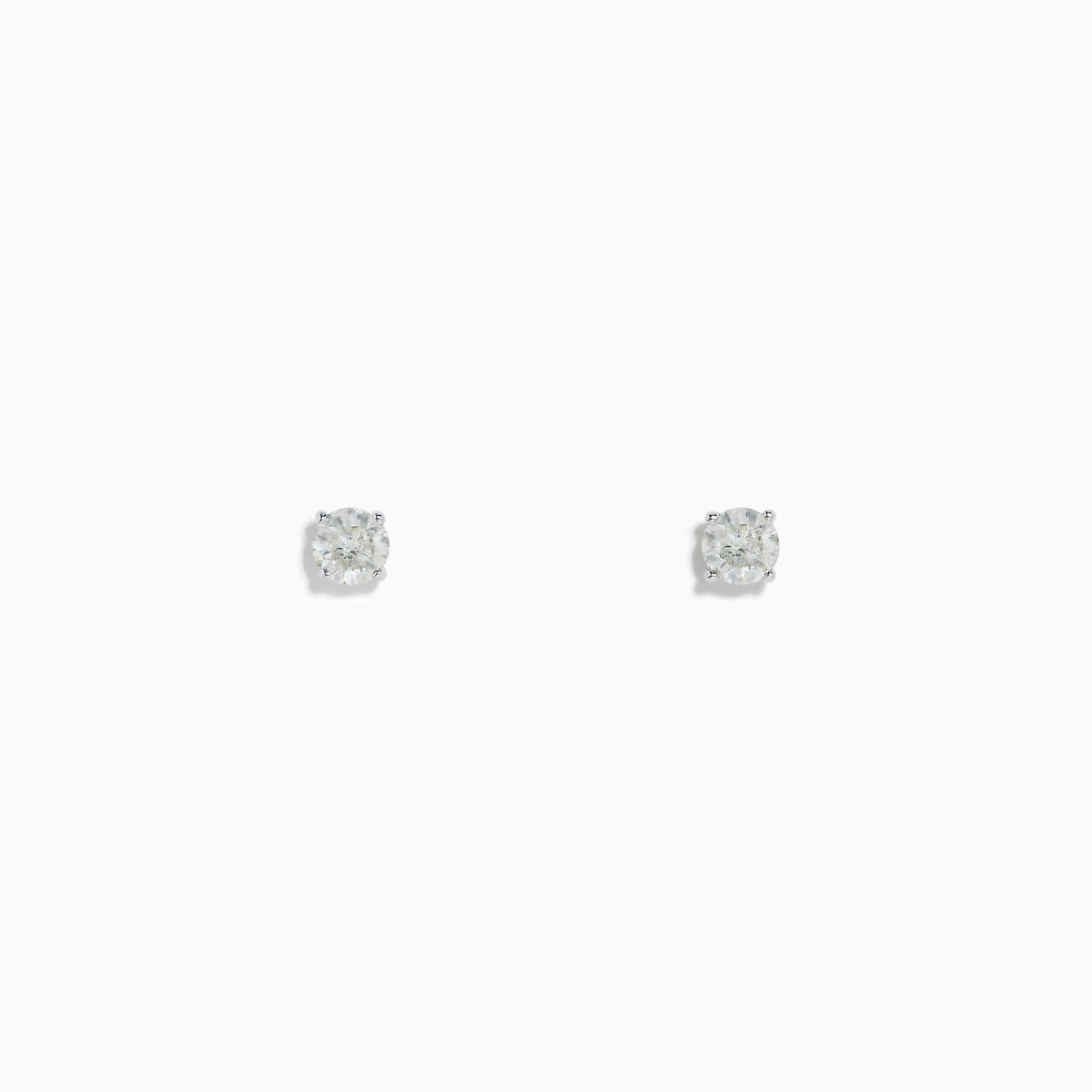 14 Karat White Gold Diamond Stud Earrings with 0.33TCW round diamonds are displayed on a plain white background.