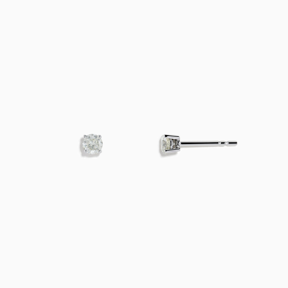 14 Karat White Gold Diamond Stud Earrings with 0.33TCW round diamonds are displayed on a plain white background.