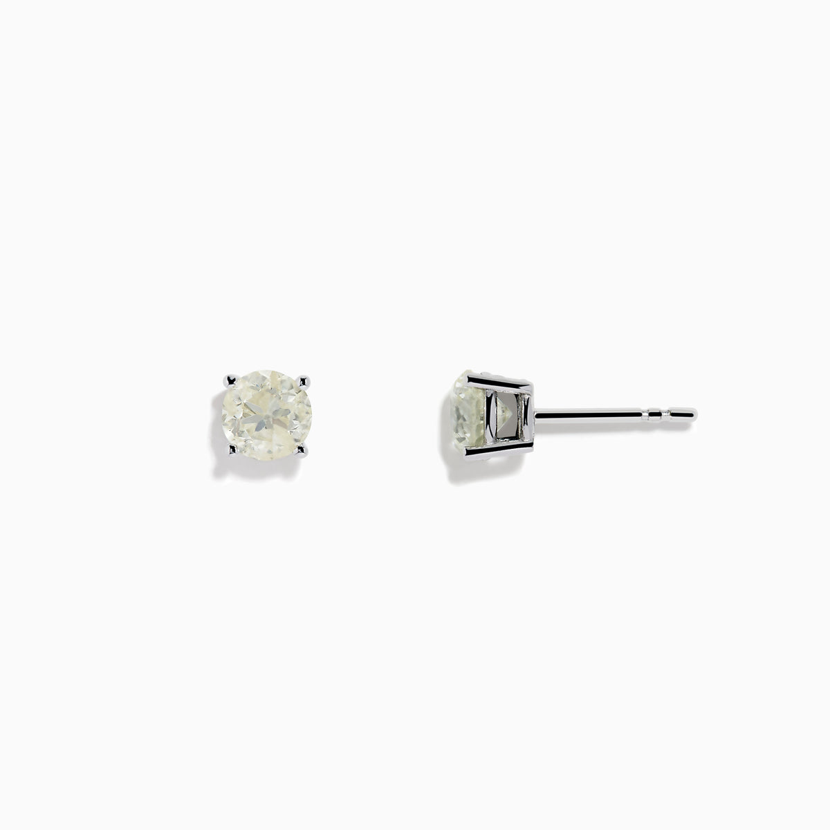 The 14 Karat White Gold Diamond Stud Earrings feature 1.50TCW round diamonds in classic prong settings, shown on a plain white background.