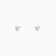 A pair of 14 karat white gold stud earrings featuring 0.33TCW round diamonds, shown in a minimalist prong setting against a plain white background.