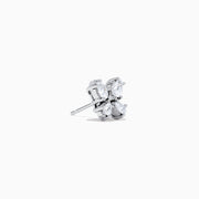 Lab Grown Pear and Round Diamond 1.23ct Butterfly Stud Earrings in 14K White Gold, beautifully displayed against a plain white background.