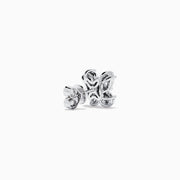 Lab Grown Pear and Round Diamond 1.23ct Butterfly Stud Earrings in 14K White Gold, beautifully displayed against a plain white background.