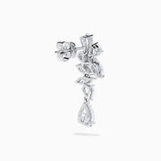 Lab Grown Pear and Marquise Diamond 3.61ct Statement Drop Earrings in 14K White Gold feature cascading pear and marquise diamonds set in a bold, elegant drop design.