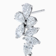 Lab Grown Pear and Marquise Diamond 3.61ct Statement Drop Earrings in 14K White Gold feature cascading pear and marquise diamonds set in a bold, elegant drop design.