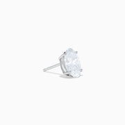 Lab Grown Diamond Oval Shaped 1.96ct Stud Earrings in 14K White Gold displayed on a white background.