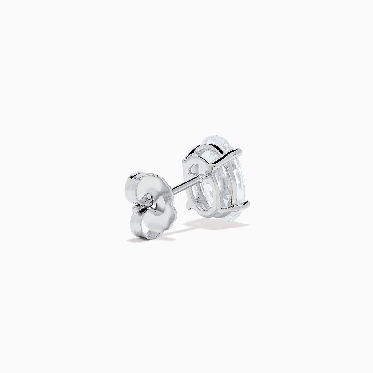 Lab Grown Diamond Oval Shaped 1.96ct Stud Earrings in 14K White Gold displayed on a white background.