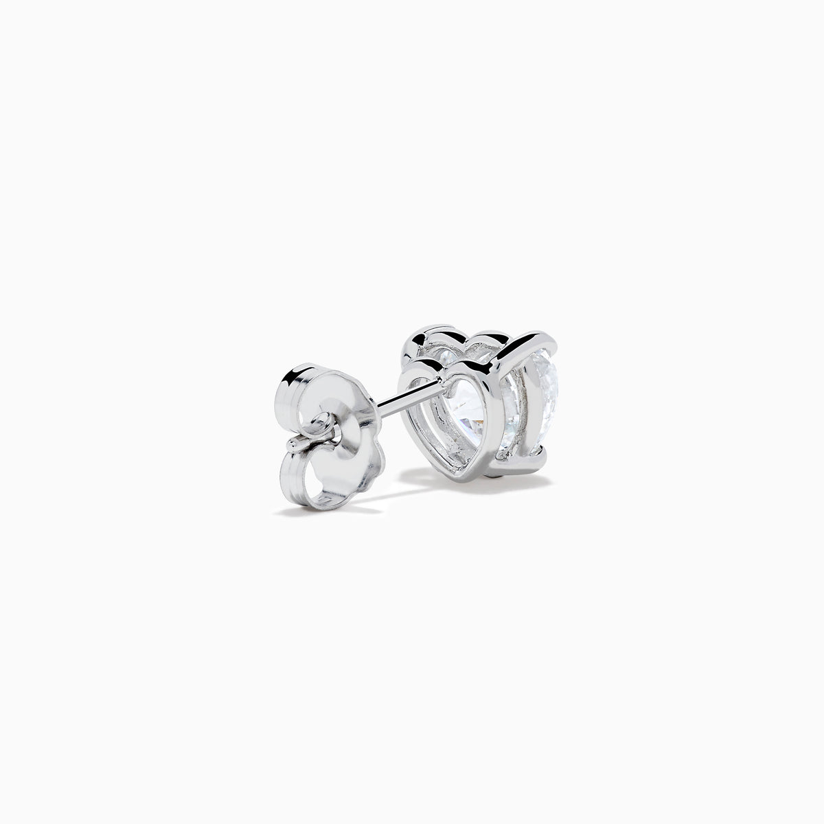 Lab Grown Diamond Heart Shaped 1.96ct Stud Earrings in 14K White Gold, featuring sparkling heart-shaped lab created diamond studs set in white gold and displayed against a plain white background.