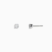 A pair of 14K White Gold Diamond Solitaire Stud Earrings (0.10 TCW) featuring small, round diamonds in a minimalistic setting, displayed against a plain white background.