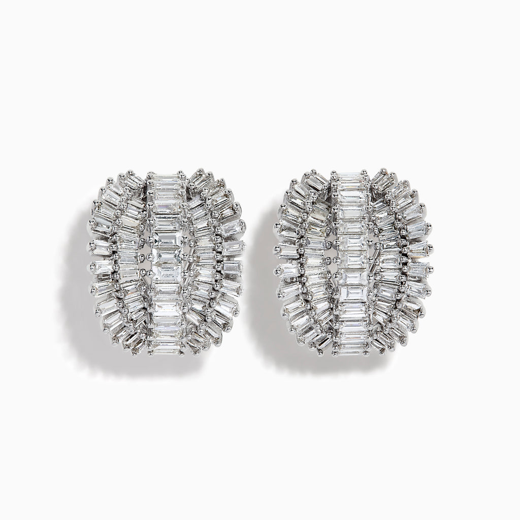 Effy Classique 14k White Gold Diamond Earrings